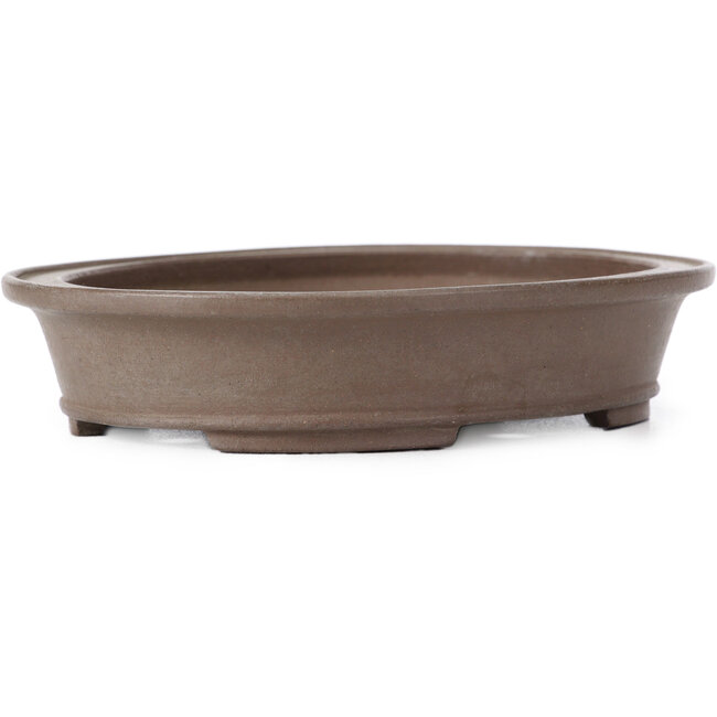 Pot à bonsaï ovale non émaillé par Shibakatsu - 155 x 130 x 30 mm