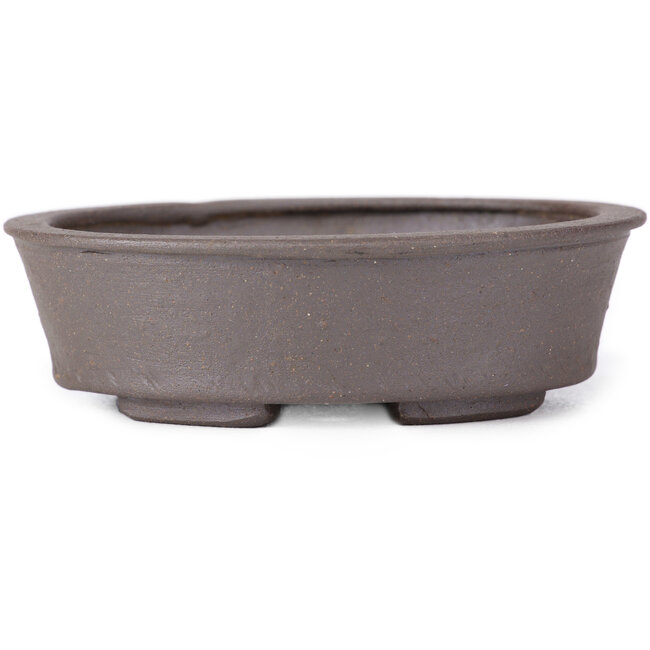 Maceta de bonsái ovalada sin esmaltar de Seto - 105 x 95 x 30 mm