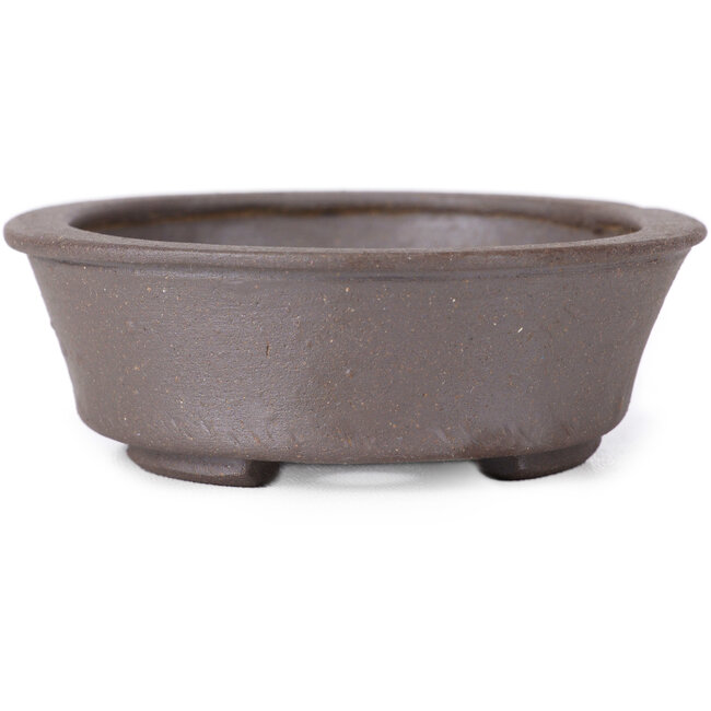 Pot à bonsaï ovale non émaillé par Seto - 105 x 95 x 30 mm