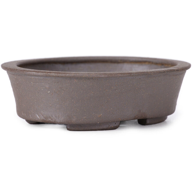 Pot à bonsaï ovale non émaillé par Seto - 105 x 95 x 30 mm