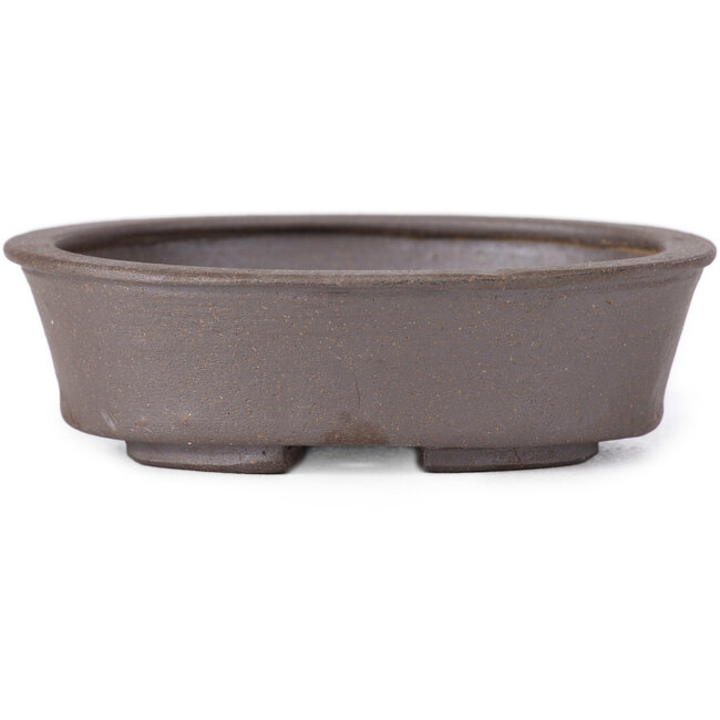 Maceta de bonsái ovalada sin esmaltar de Seto - 105 x 95 x 30 mm