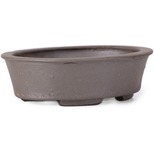 Pot à bonsaï ovale non émaillé par Seto - 105 x 95 x 30 mm