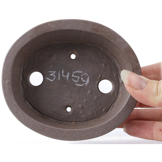 Vaso bonsai ovale non smaltato di Seto - 105 x 95 x 30 mm