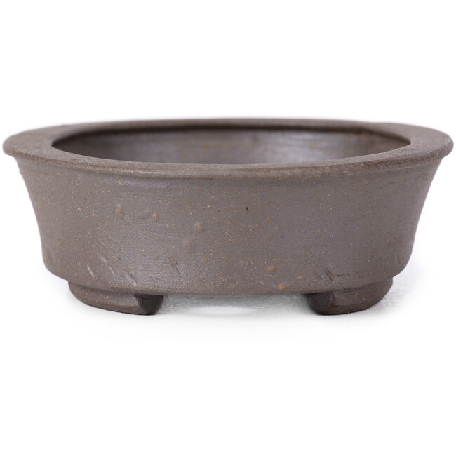 Maceta de bonsái ovalada sin esmaltar de Seto - 105 x 90 x 30 mm