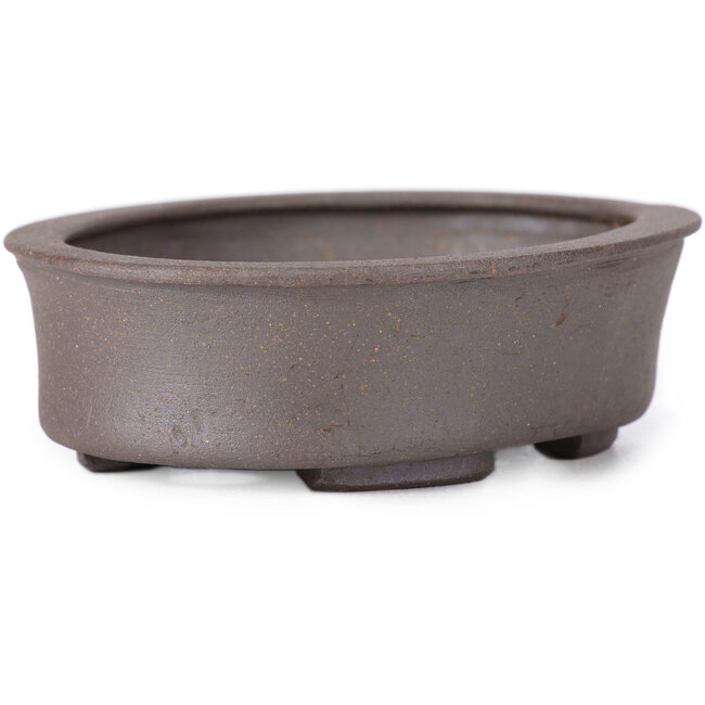 Pot à bonsaï ovale non émaillé par Seto - 105 x 90 x 30 mm