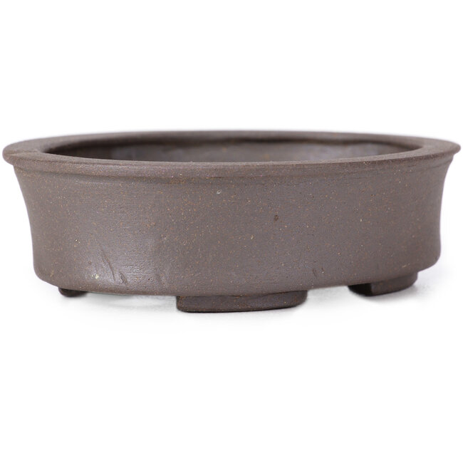 Pot à bonsaï ovale non émaillé par Seto - 105 x 90 x 30 mm