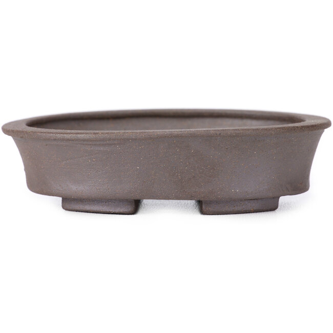 Pot à bonsaï ovale non émaillé par Seto - 105 x 90 x 30 mm