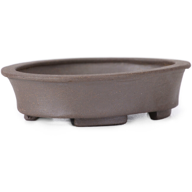 Pot à bonsaï ovale non émaillé par Seto - 105 x 90 x 30 mm