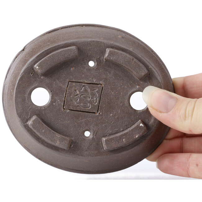 Pot à bonsaï ovale non émaillé par Seto - 105 x 90 x 30 mm