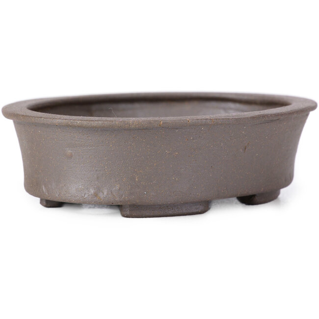 Maceta de bonsái ovalada sin esmaltar de Seto - 105 x 90 x 30 mm