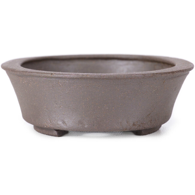 Pot à bonsaï ovale non émaillé par Seto - 105 x 90 x 30 mm