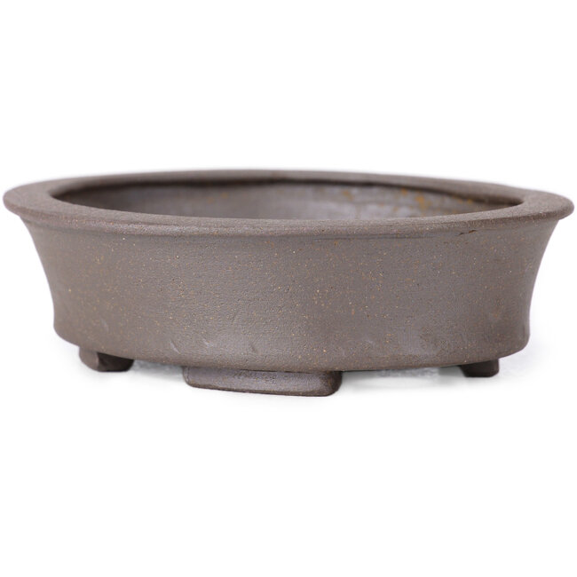 Maceta de bonsái ovalada sin esmaltar de Seto - 105 x 90 x 30 mm