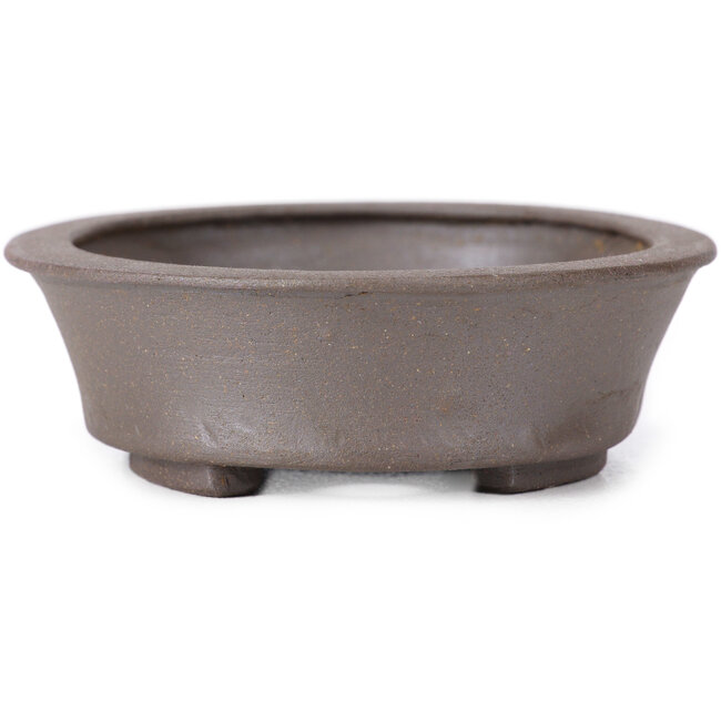 Maceta de bonsái ovalada sin esmaltar de Seto - 105 x 90 x 30 mm