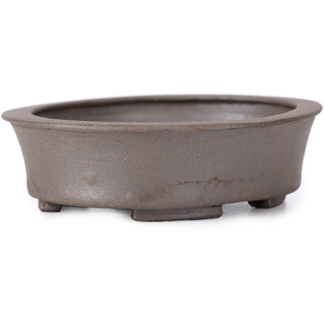 Maceta de bonsái ovalada sin esmaltar de Seto - 105 x 90 x 30 mm