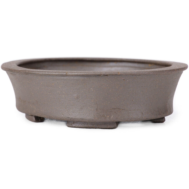 Pot à bonsaï ovale non émaillé par Seto - 105 x 90 x 30 mm
