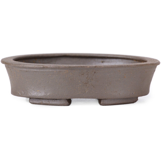 Maceta de bonsái ovalada sin esmaltar de Seto - 105 x 90 x 30 mm