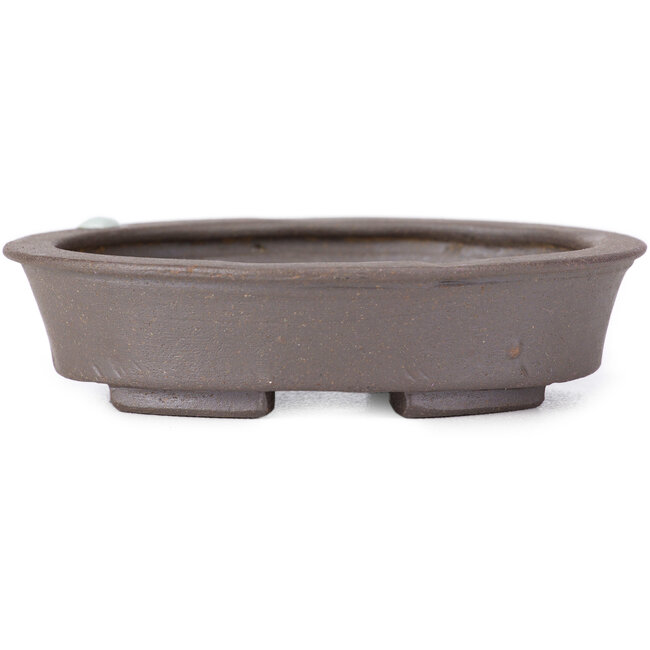 Maceta de bonsái ovalada sin esmaltar de Seto - 105 x 90 x 30 mm