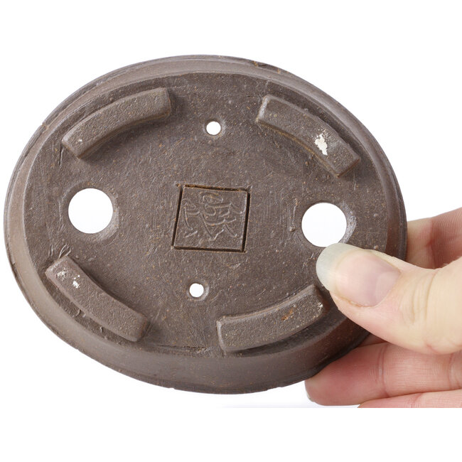 Pot à bonsaï ovale non émaillé par Seto - 105 x 90 x 30 mm