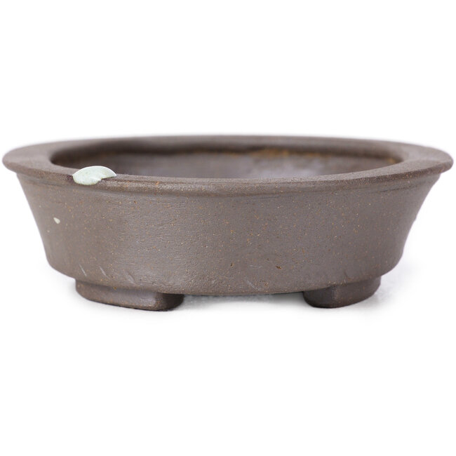 Pot à bonsaï ovale non émaillé par Seto - 105 x 90 x 30 mm