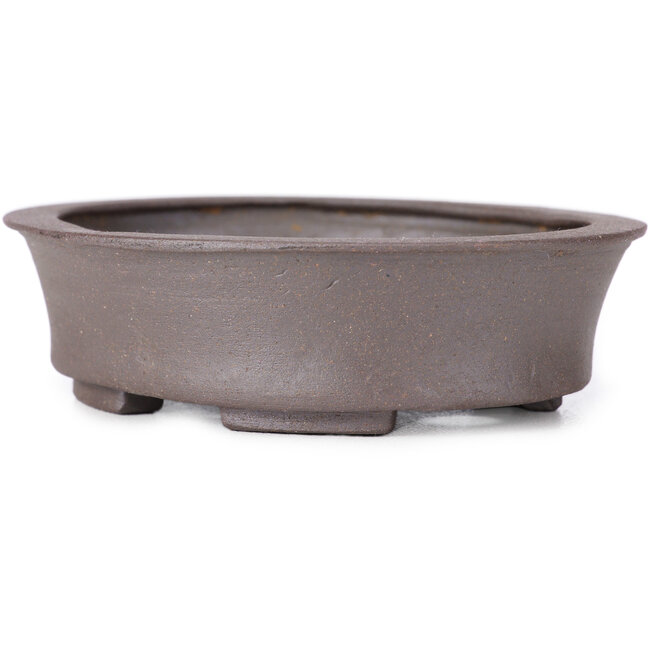 Pot à bonsaï ovale non émaillé par Seto - 105 x 90 x 30 mm