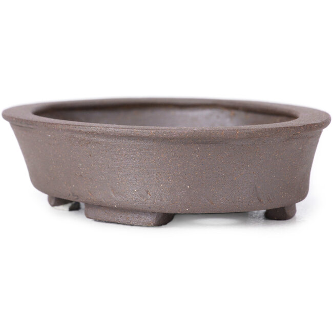 Maceta de bonsái ovalada sin esmaltar de Seto - 105 x 90 x 30 mm