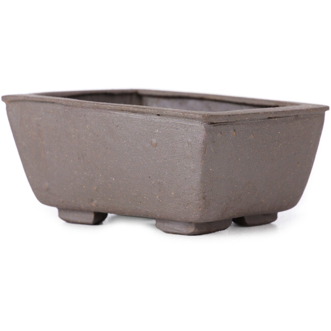 Rechthoekige ongeglazuurde bonsaipot van Seto - 90 x 70 x 40 mm