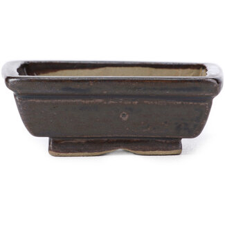 Seto 80 mm rectangular brown bonsai pot by Seto, Japan