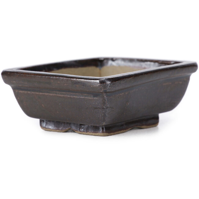 Pot à bonsaï rectangulaire marron par Seto - 80 x 65 x 30 mm