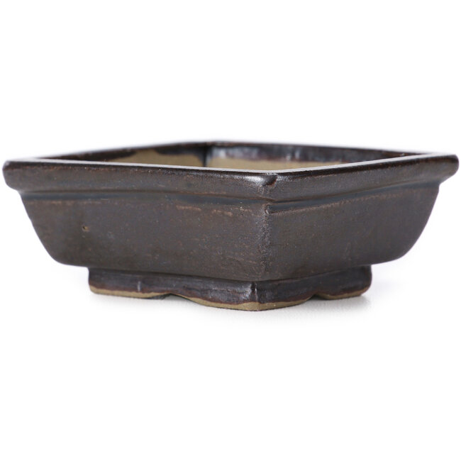 Maceta de bonsái marrón rectangular de Seto - 80 x 65 x 30 mm