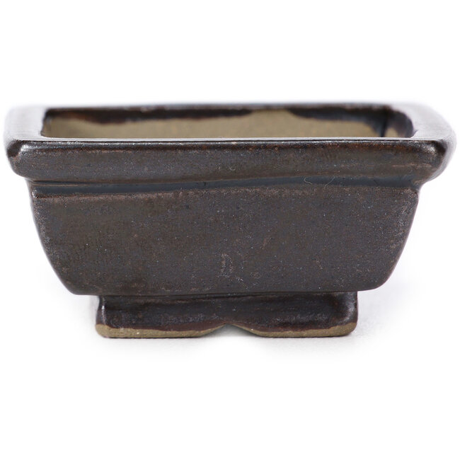 Maceta de bonsái marrón rectangular de Seto - 80 x 65 x 30 mm