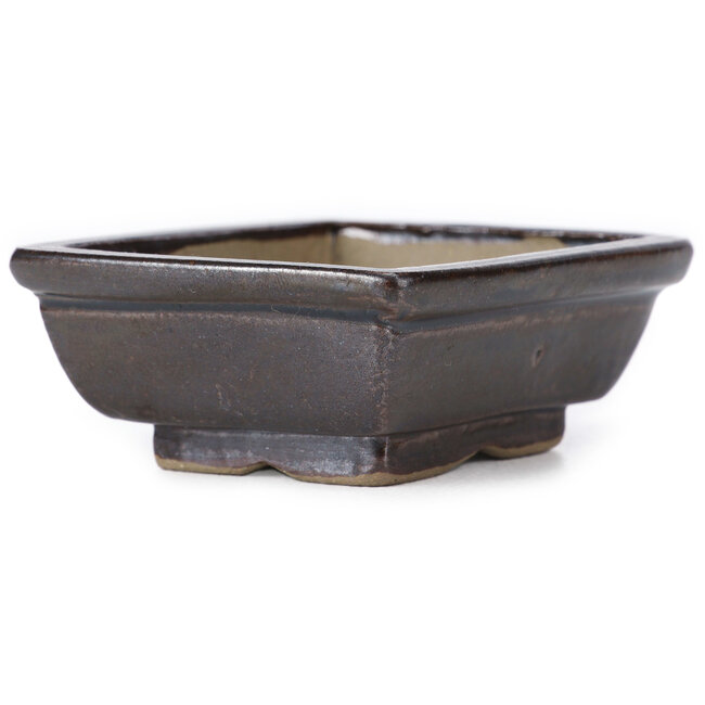 Maceta de bonsái marrón rectangular de Seto - 80 x 65 x 30 mm