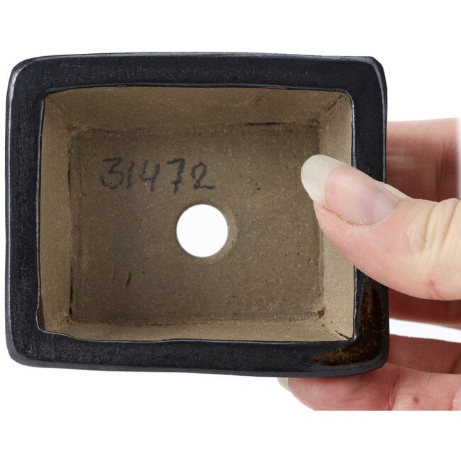 Pot à bonsaï rectangulaire marron par Seto - 80 x 65 x 30 mm