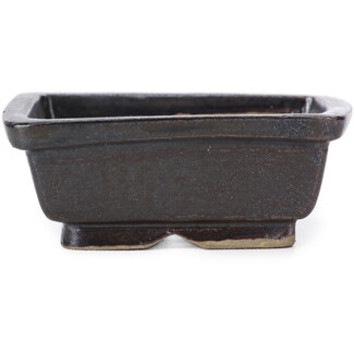 Seto 80 mm rectangular brown bonsai pot by Seto, Japan