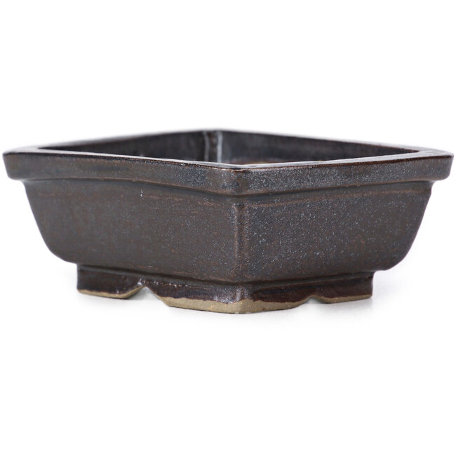 Vaso bonsai marrone rettangolare di Seto - 80 x 65 x 30 mm