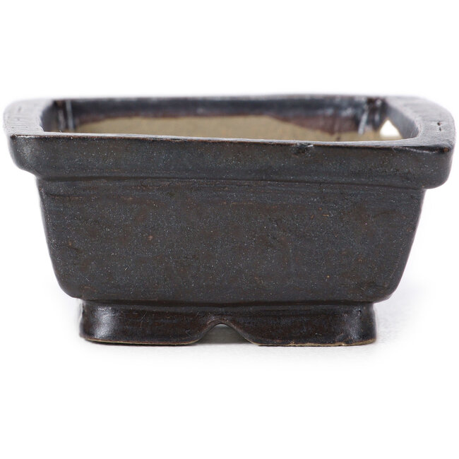 Rechteckige braune Bonsaischale von Seto - 80 x 65 x 30 mm