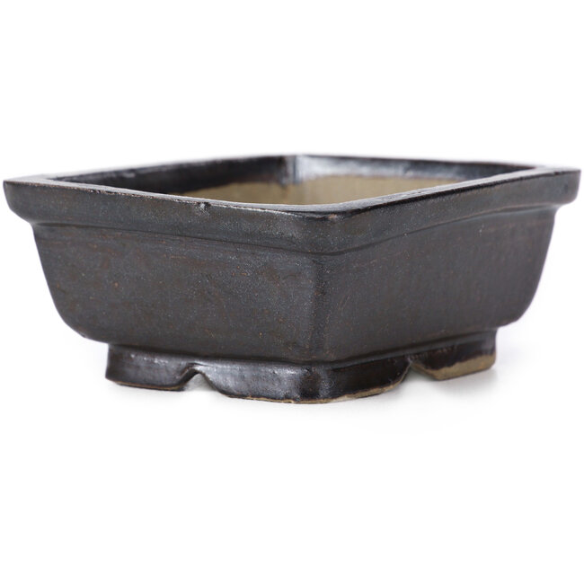 Rechthoekige bruine bonsaipot van Seto - 80 x 65 x 30 mm
