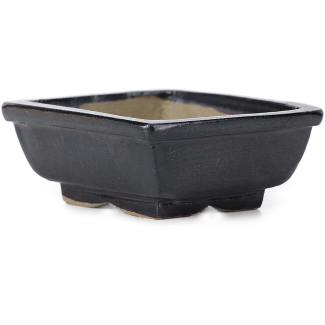 Rechteckige braune Bonsaischale von Seto - 80 x 65 x 30 mm