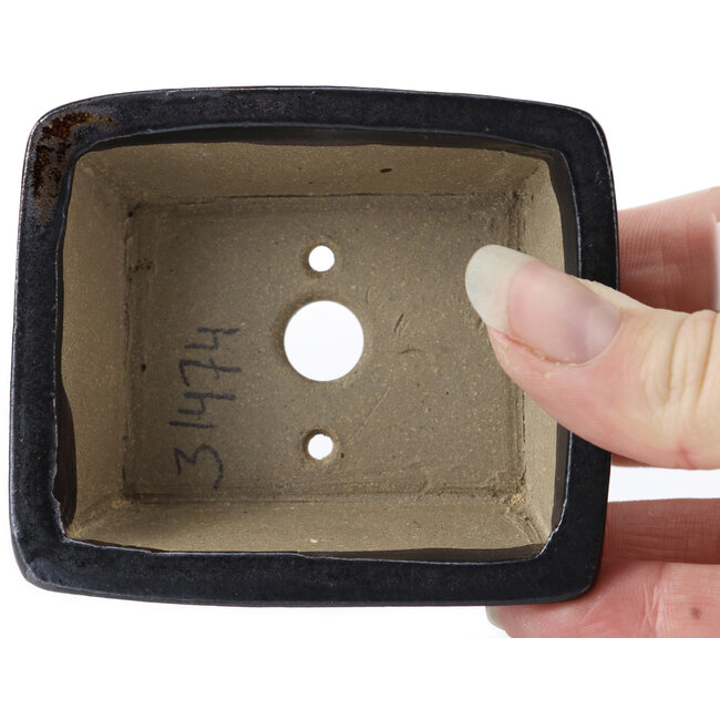 Pot à bonsaï rectangulaire marron par Seto - 80 x 65 x 30 mm