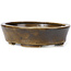 Oval brown bonsai pot by Seto - 105 x 85 x 30 mm