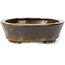 Oval brown bonsai pot by Seto - 105 x 85 x 30 mm