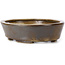 Oval brown bonsai pot by Seto - 105 x 85 x 30 mm