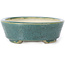 Ovale groene bonsai pot van Seto - 100 x 85 x 25 mm