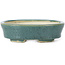 Ovale groene bonsai pot van Seto - 100 x 85 x 25 mm
