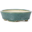 Ovale groene bonsai pot van Seto - 100 x 85 x 25 mm