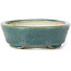 Oval green bonsai pot by Seto - 100 x 85 x 25 mm