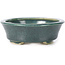 Oval green bonsai pot by Seto - 110 x 90 x 30 mm