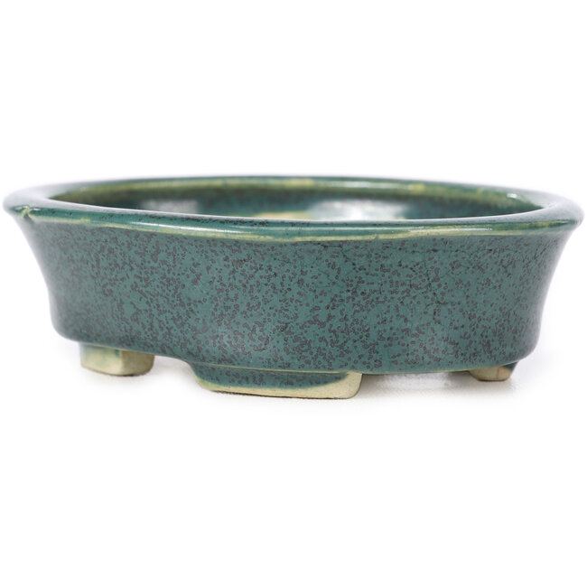 Vaso bonsai ovale verde di Seto - 110 x 90 x 30 mm