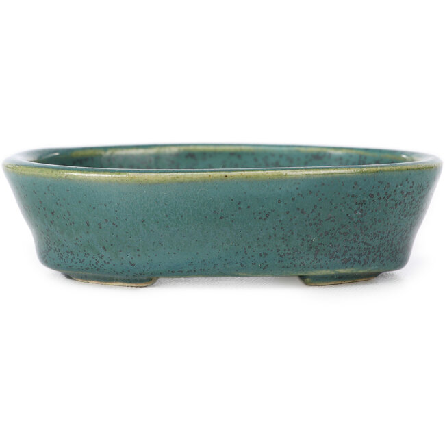 Ovale groene bonsai pot van Seto - 95 x 75 x 25 mm