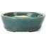 Oval green bonsai pot by Seto - 95 x 75 x 25 mm