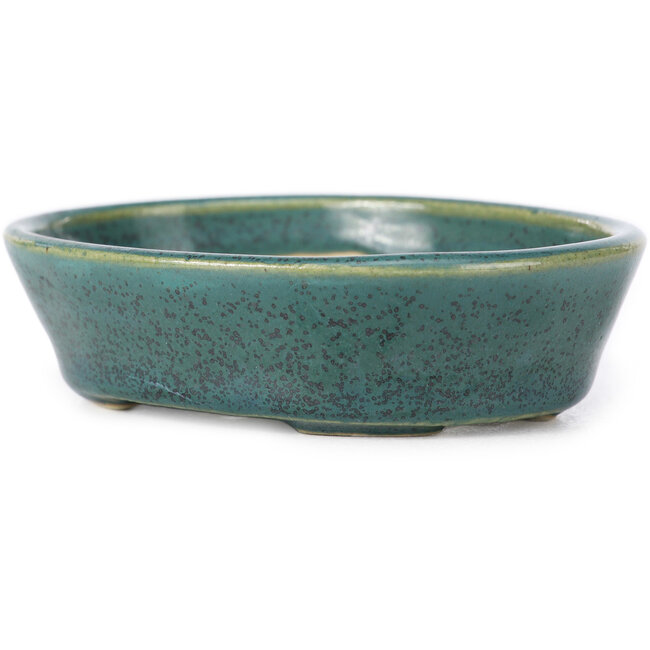 Vaso bonsai ovale verde di Seto - 95 x 75 x 25 mm